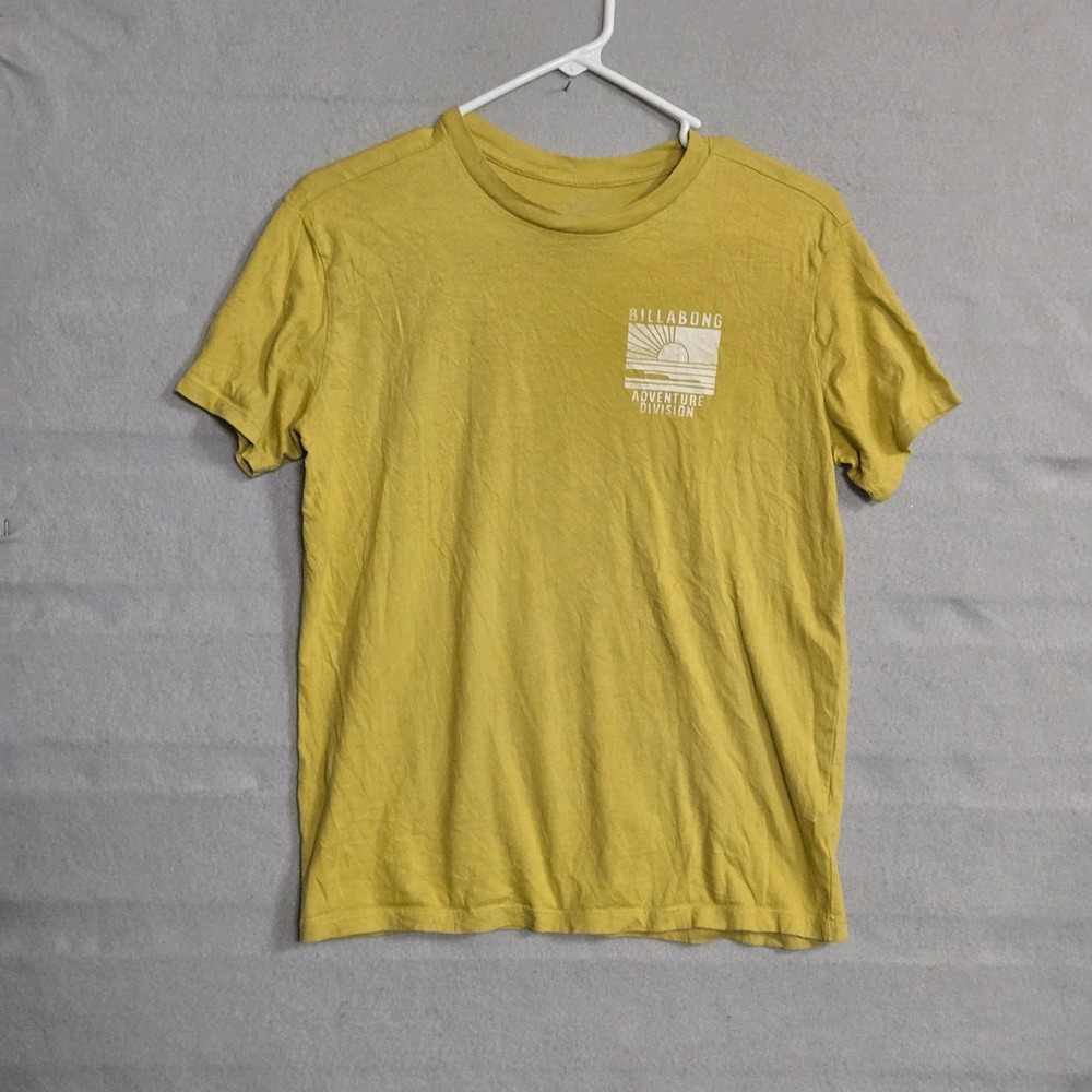 Billabong Adventure Division Graphic Tee Shirt Mustard Yellow XS Sunset Surf